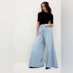 Free People CRVY Pacifica Wide-Leg Jeans NWT